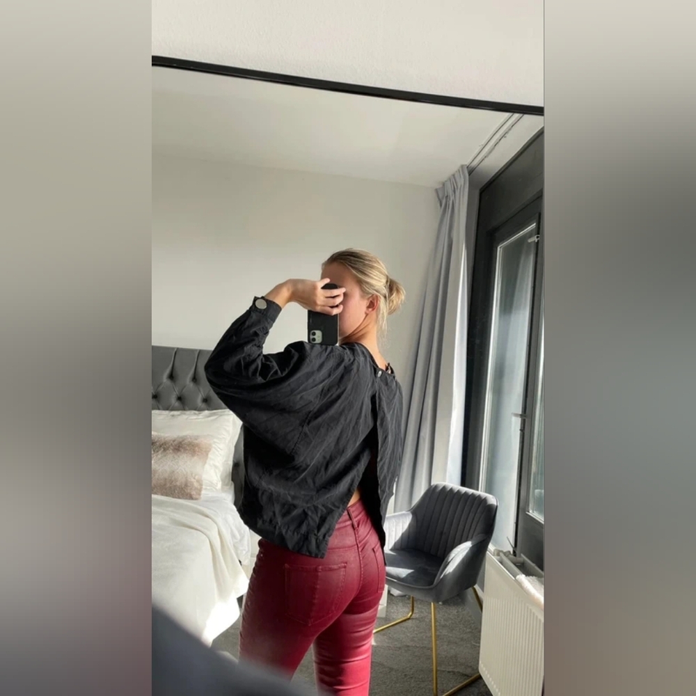 Black Open-Back Blouse